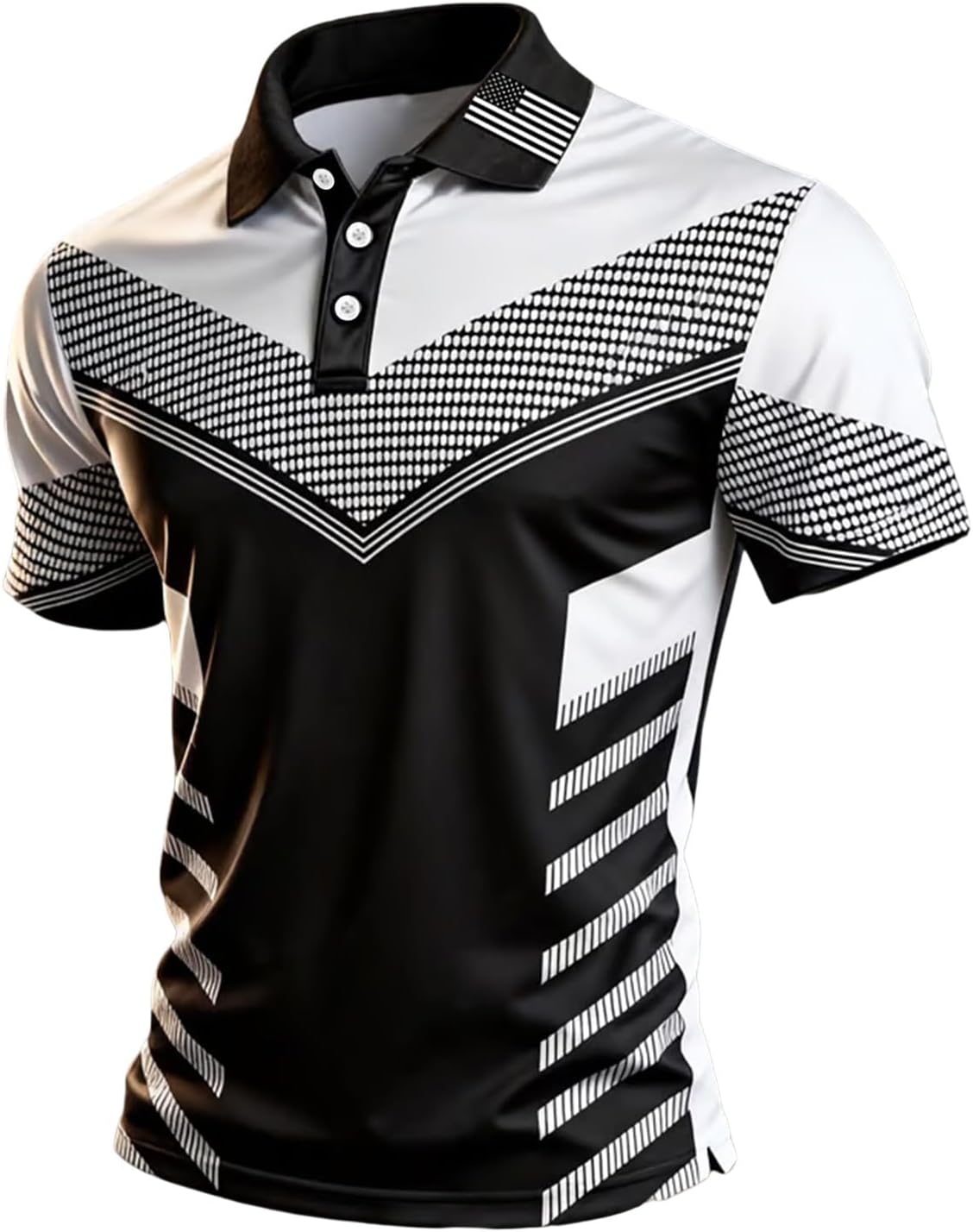 Mens Plus Size Patriotic Polo Shirts 4th of July Outfits American Flag Tee Short Sleeve Summer Collared Golf Tshirts