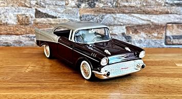 1:24 Ölçek 1957 Chevy Bel Air Die-Cast Metal Model Araba, Açılabilir Kapılı Detaylı Klasik Amerikan Otomobili, Koleksiyon ve Dekoratif Sergileme Aracı