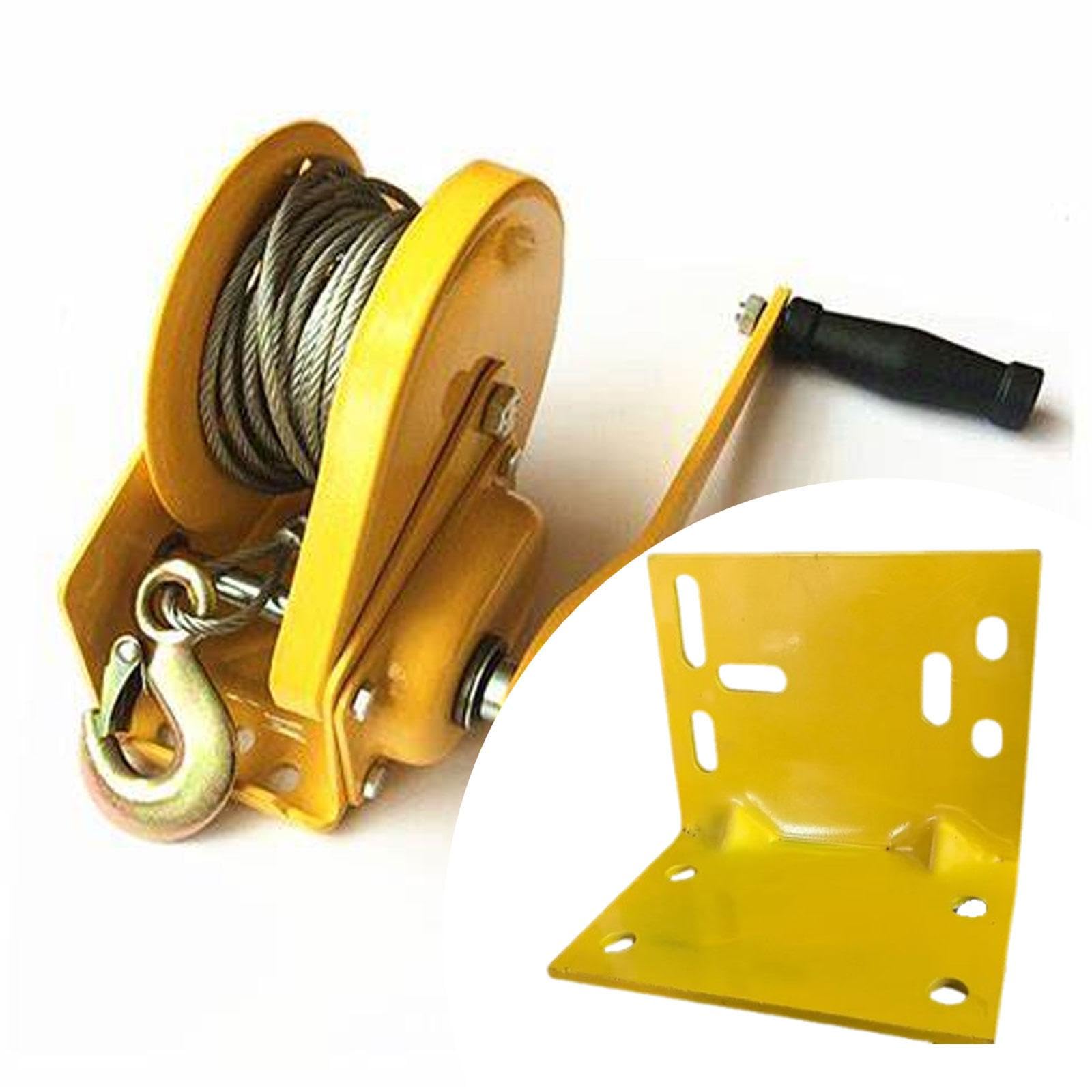 Milageto Support de montage pour treuil manuel à angle droit de 1 200/1 800 livres pour véhicules agricoles, assemblage simple, accessoire universel