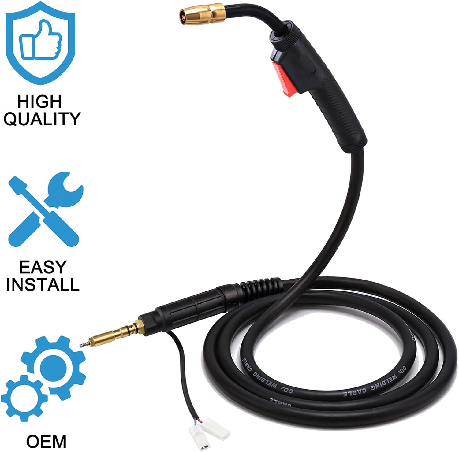 MIG Welding Gun Torch fits 245924 Hobart Handler 135/140/175/180/187 Mig Welders Parts,100A 15ft Hobart Welder Replacement Hobart H-10/195957 H100S2-10/245924 with .030" .035" Tip-Nozzle-Diffuser