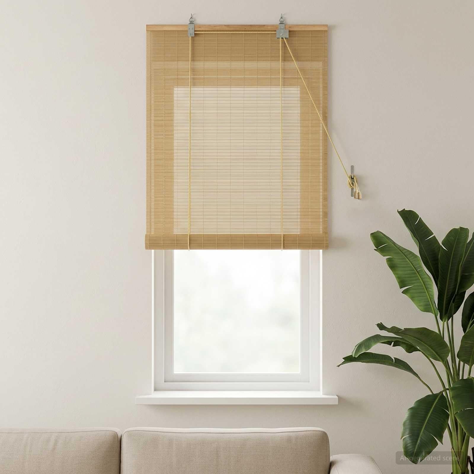 Rollo, Bambus, 70 x 160 cm | Natürliches Material, Licht verstellbar, Installation innen oder außen, Kindersicherung