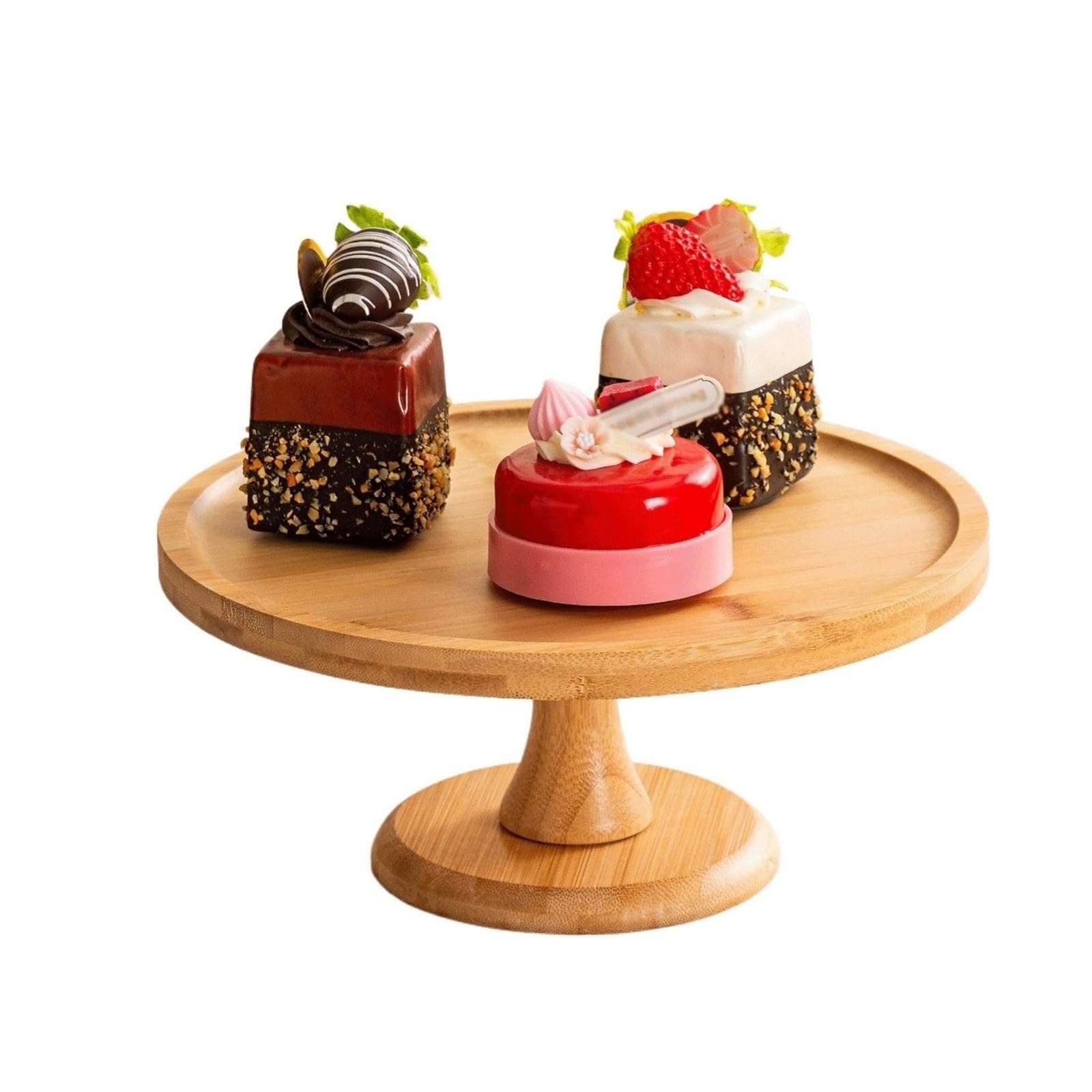 Yinj9562fg Cake display stand Bamboo Tray Cake Stand, Afternoon Tea Pastry Platter, And Cold Buffet & Break Table Setting Set Wedding(Medium)