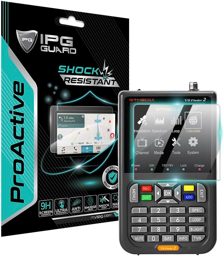 IPG ProActive Made for GTMEDIA V8 Finder 2 TV Signal Finder Meter 3.5 inch Display 9H Hardness Screen Protector Nano Ceramic Film Ultra Responsive High Clarity Anti Scratch for Finder2