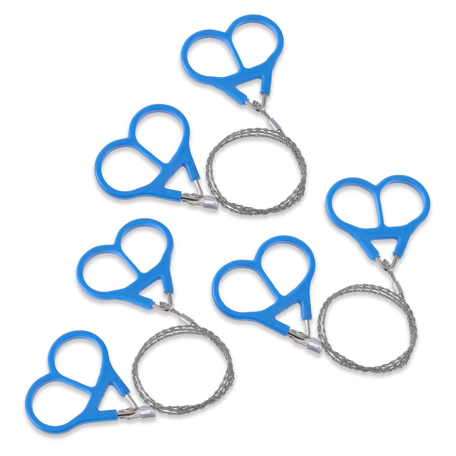 3 Pack Metal Wire Saw,Stainless Steel Cable Saw,Portable String Saws with Plastic Handle,Emergency Saws Kit for PVC Cutting Hiking Hunting Camping 23.62 Inch(Blue)