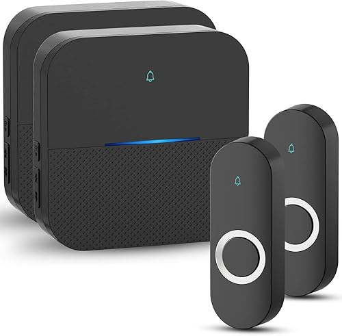 Miniatura 14 de AIDA - Timbre inalámbrico iluminado, timbre de puerta impermeable para el hogar de 1,000 pies de alcance, 5 niveles de volumen con 58 timbres