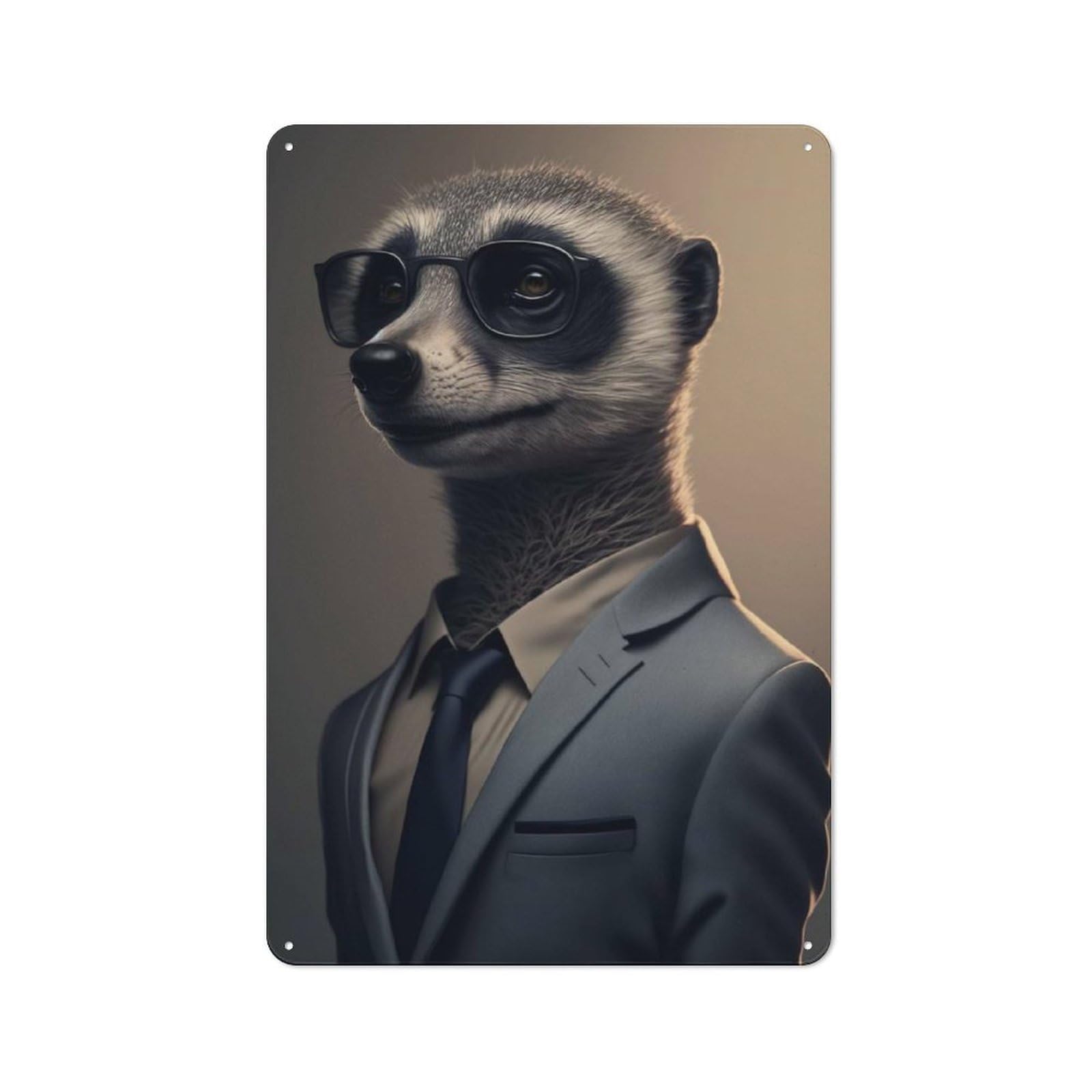 Undercover Meerkat Retro Metal Sign 30x20cm for Café Or Restaurant, Gift for Restaurant Decor Fans during The Christmas Season