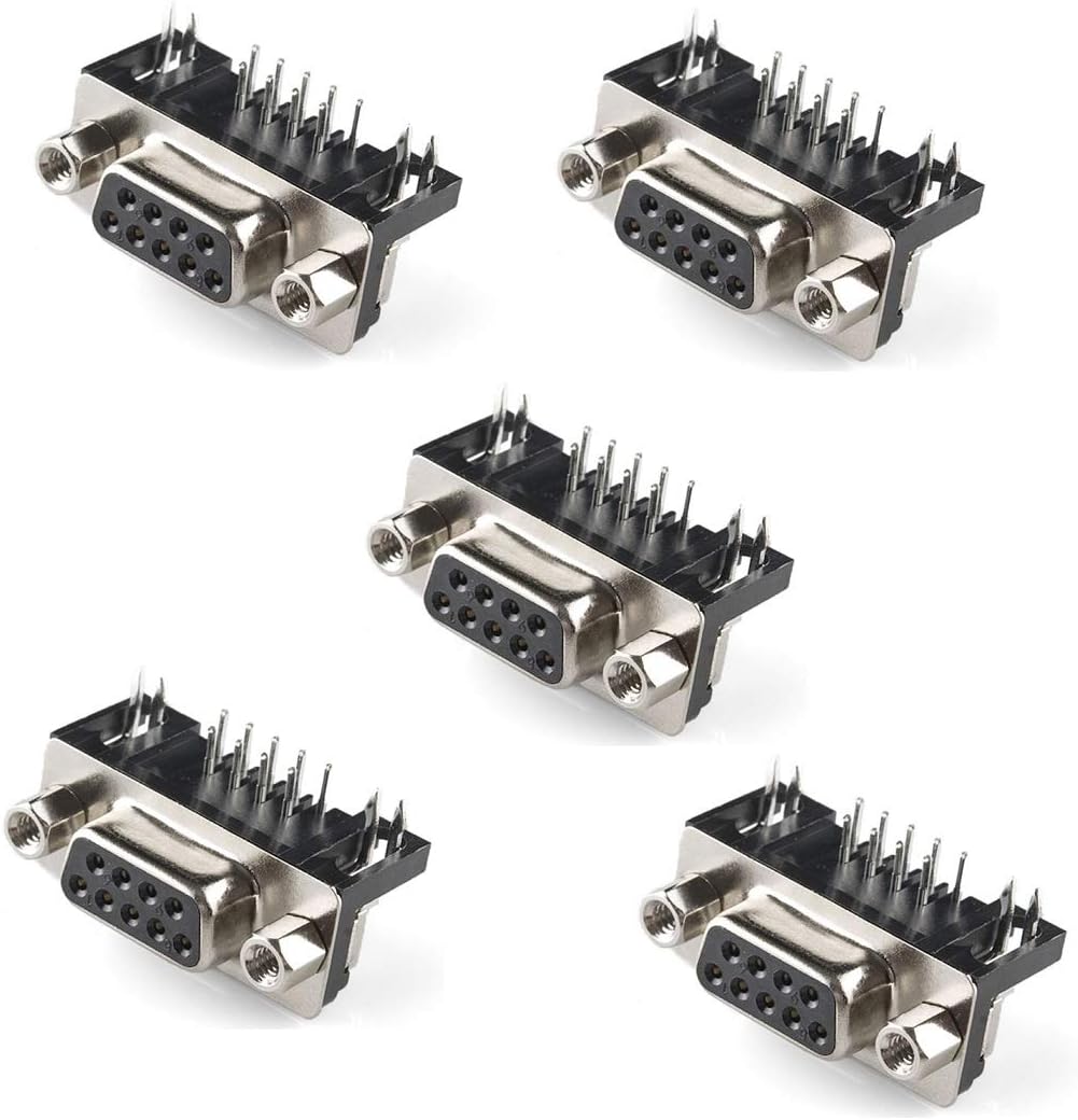 OLatus 9 Pin SERIAL DB9 Female Right Angled PCB Mount Connector (Pack of 5)