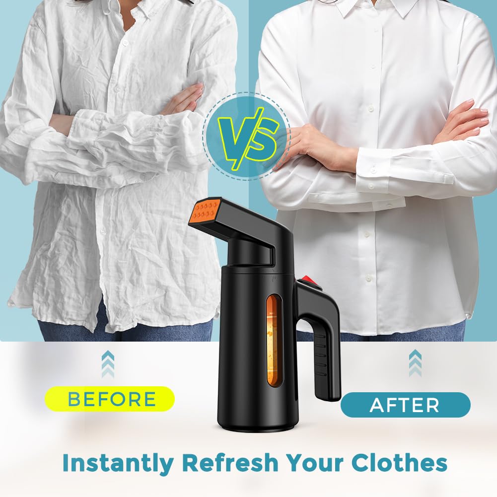 OLAYMEY Ferro da Stiro Verticale, Stiratrice Verticale 180ML Portatili a Vapore Riscaldamento Rapido, Stiratore Verticale Rimozione/Disinfezione di Rughe a Vapore Forti e Continue, per Viaggi e Casa