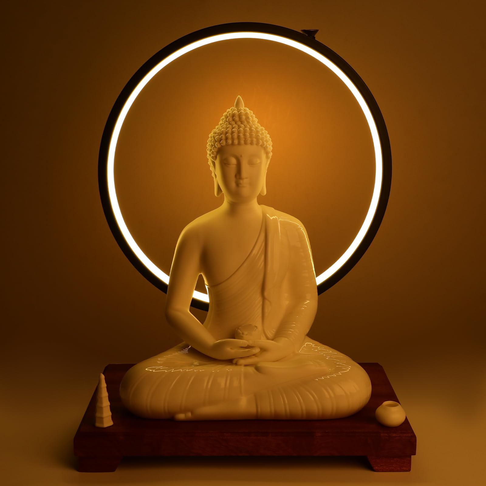 Amazon.com: banborba Buddha Statue with Adjustable LED Circle