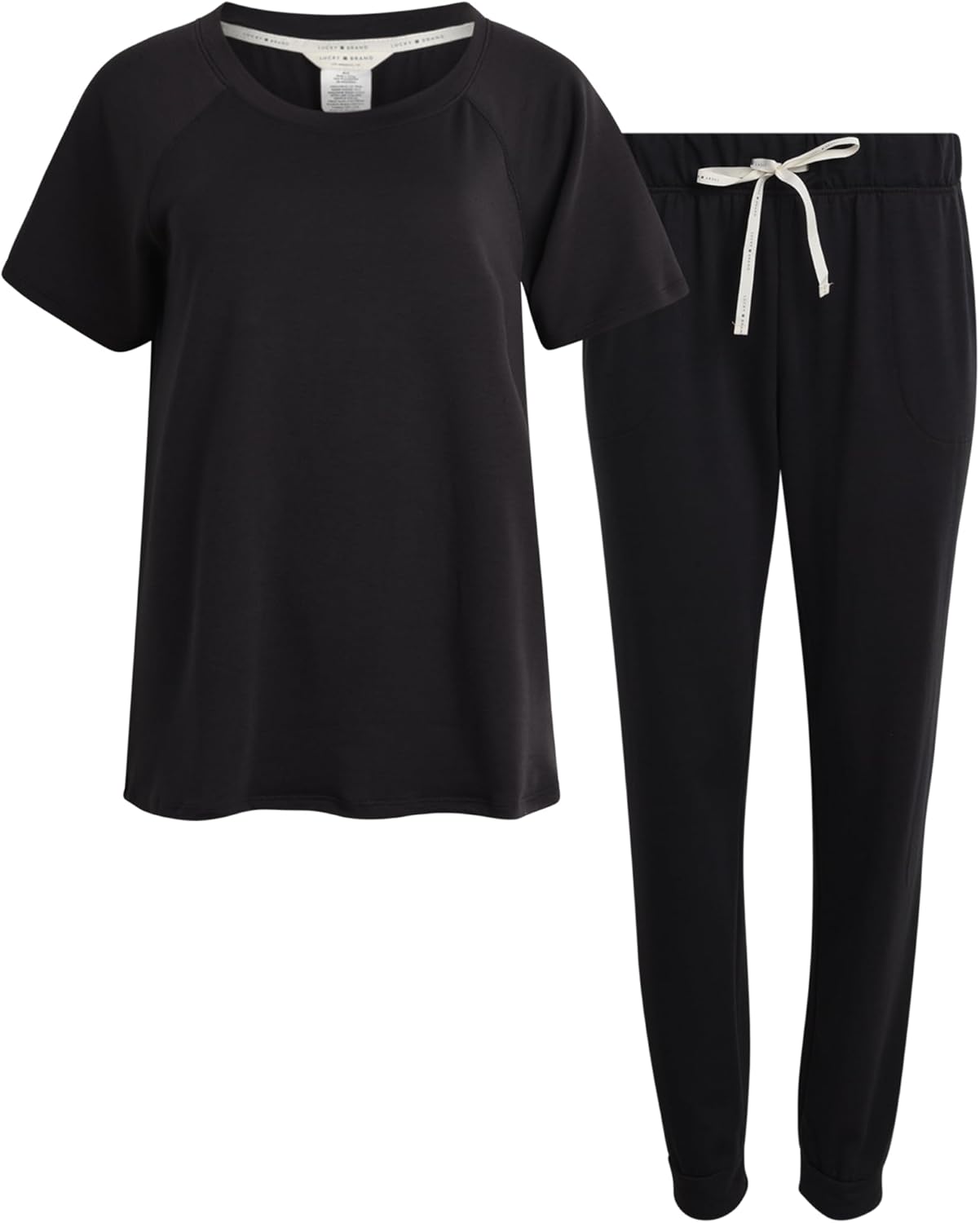 Lucky Brand Women's 2-Piece Pajama Set – Soft Sleepwear with Short Sleeve Shirt and Jogger Pants with Pockets (S-XL)