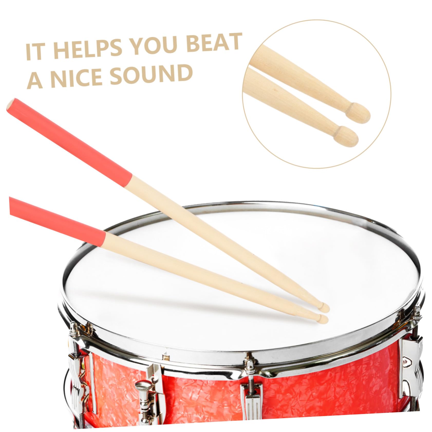 Set da 6 Paia di Bacchette per Batteria in Legno D’acero Antiscivolo, Leggere e Resistenti, Accessorio Professionale per Percussioni, Adatte a Musicisti di Tutte le Età e Livelli