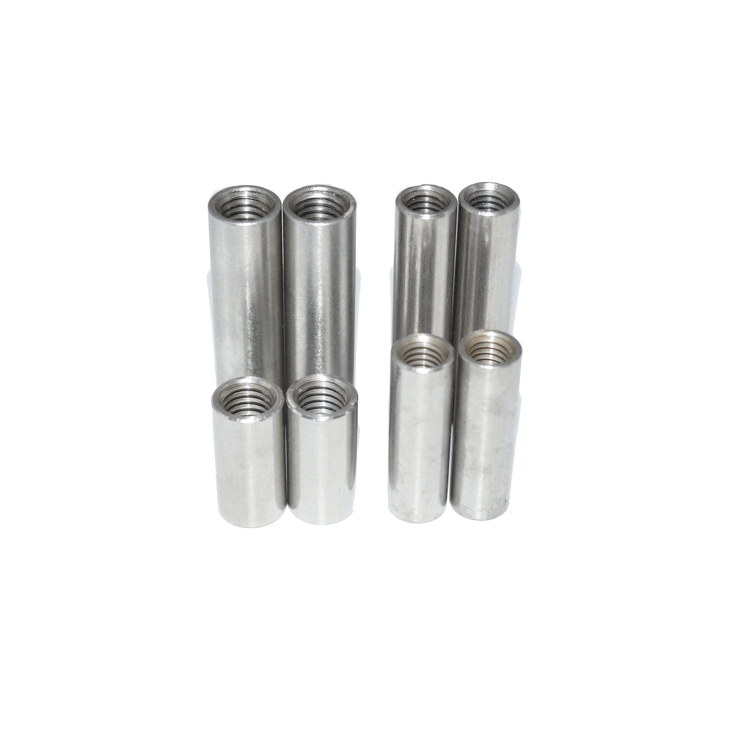Manguitos redondos M10X50 6 unidades, acero inoxidable A2, rosca interior V2A, acero inoxidable, diámetro exterior 13 mm