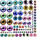 100PCS 30/25/20/16/12/8/6mm Assorted Mixed Size Eyes Glass Cabochon for Clay Doll Making Sculptures Props Craft DIY Findings Jewelry Making