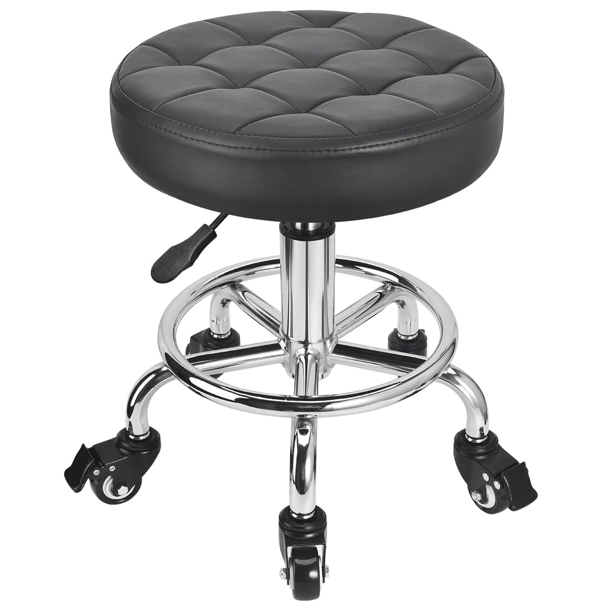 Photo 1 of ** missing one WHEEL **JOSTZHXIN Low Height Roller Stool Height Adjustable, Mechanic Stool Low Rolling Chair, Footstool Modern Roller Seat for Salon SPA Home Office Garage Shop (Style 3)