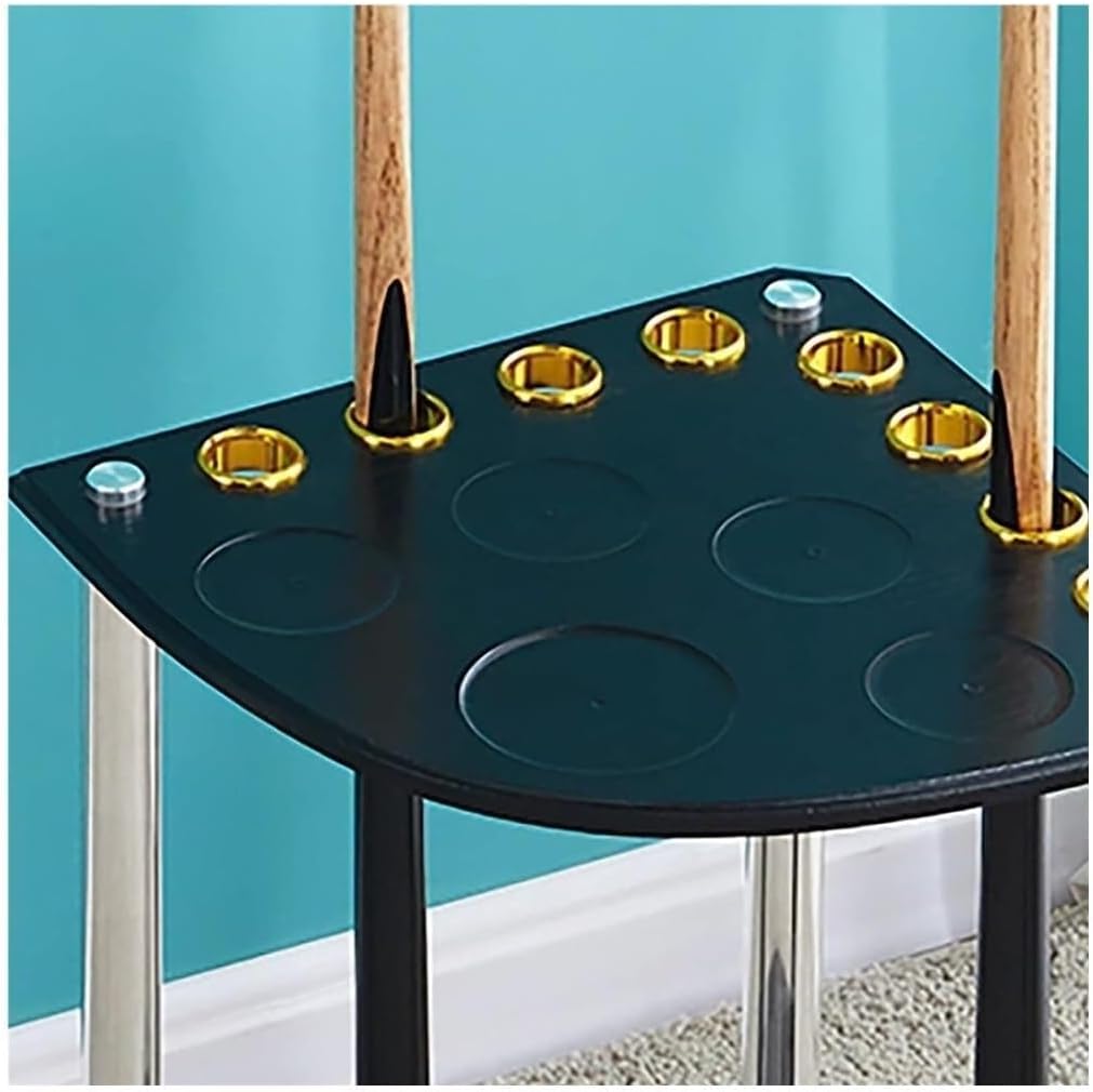 8-Hole Billiard Rack Pool Stick Holder, Floor-Standing Cue & Ball Organizer for Game Rooms, Bars, Clubs(White)