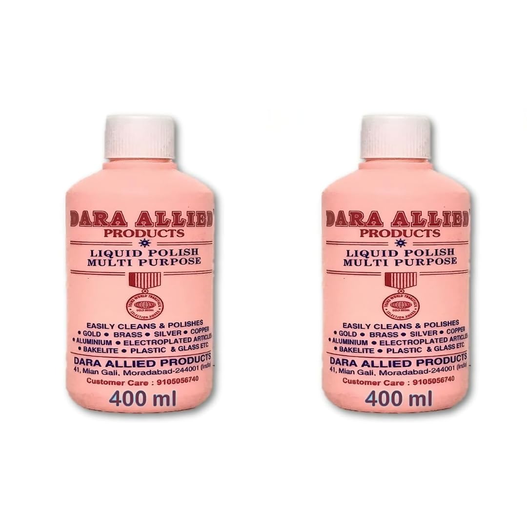 Dara Allied Products Liquid Metal Polish Used For Brass Polishing Liquid, Aluminum, Copper, Electroplated Articles And All Metal Surface (100Ml X 2 Pieces= 200Ml Dara Polish) With Green Scrub Pad (B0CKXR3L9B) Amazon Price History, Amazon Price Tracker
