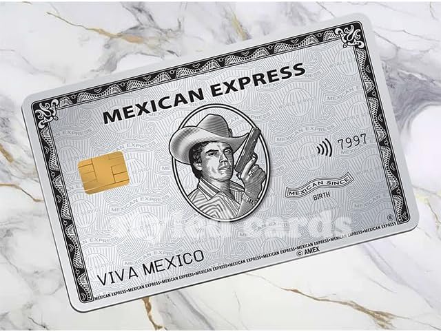 Styled Cards Mexican Express Credit Sticker, Debit Skin, Credit Skin Cover - Stylish Stickers for Debit Credit - Durable Cover (Silver Chalino Sanchez)