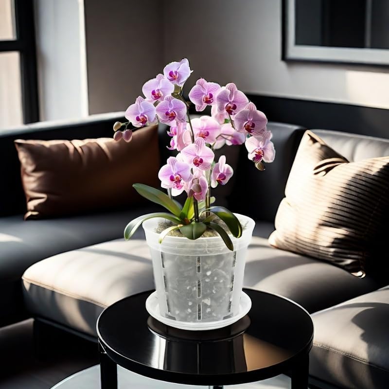 Miniatura 8 de Maceta para orquídeas Blumiger, paquete de 18 - 6 de cada una de 4,5,6 pulgadas con 18 platillos a juego, macetas para orquídeas con agujeros,