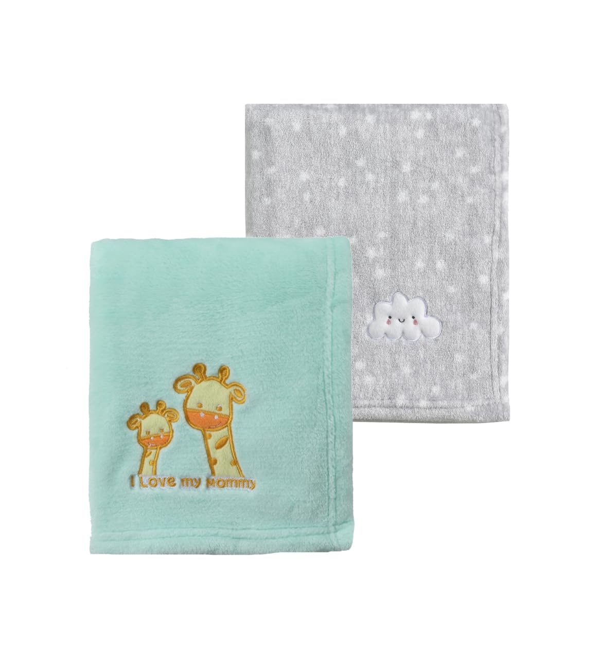 CREVENT 2Pcs 75cmX100cm Cute Cozy Fluffy Warm Baby Blankets for Infants Toddlers' Bedding Crib Cot Stroller