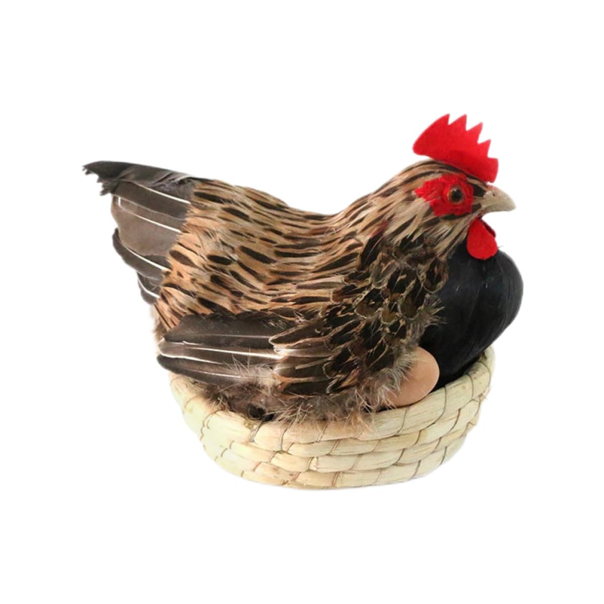 Figurine de poule décorative en paille : le cadeau ludique idéal