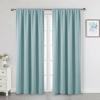 Vista 101 de Cortinas opacas para dormitorio, sala de estar, juego de 2 paneles de 54 pulgadas de largo, cortinas de oscurecimiento de habitación con aislamiento
