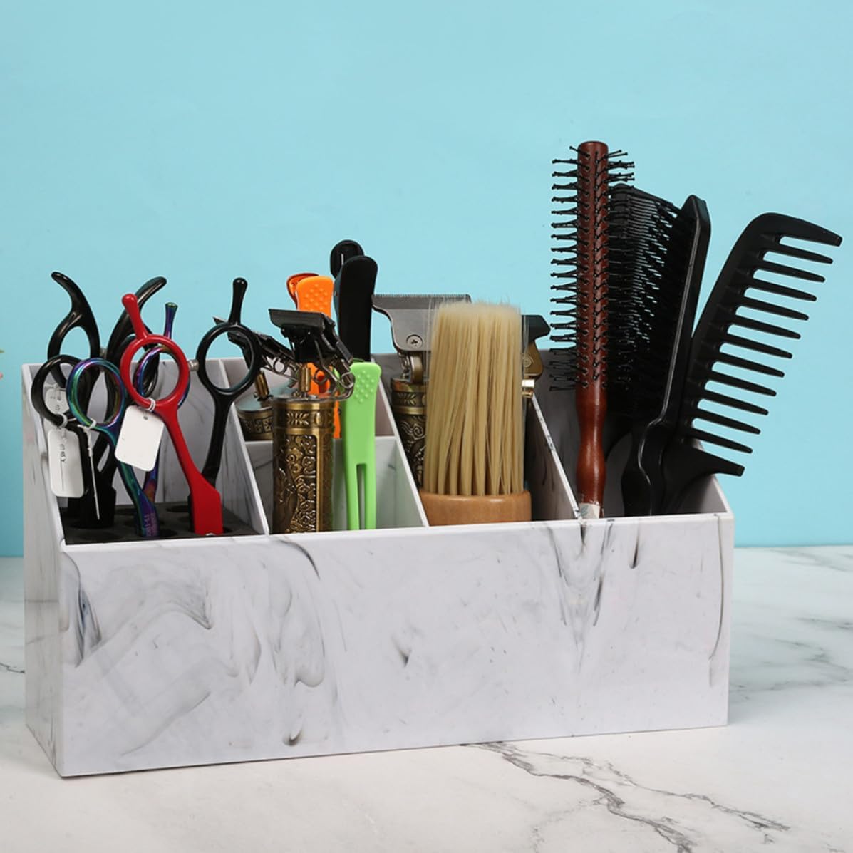 Large-capacity Scissors Storage Case and Comb Organizer Hairdressing Tool Box with Compartment Areas Lightweight Abs and Ev Cotton Material for Hair Salon and Barbershop Use