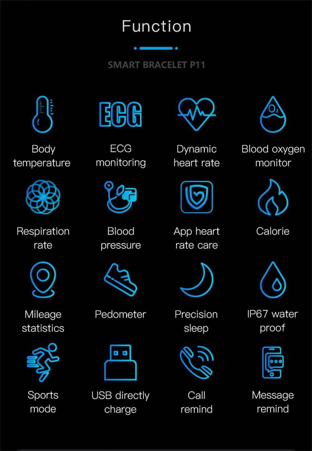 MEIION Frendorf | Smart Armband Blutdruckmonitor | EKG, Herzfrequenz, Sauerstoffsättigung & Schlaftracker Smart Armband mit Blutdruckmonitor, EKG, Herzfrequenz, Sauerstoffsättigung & Schlaftracker