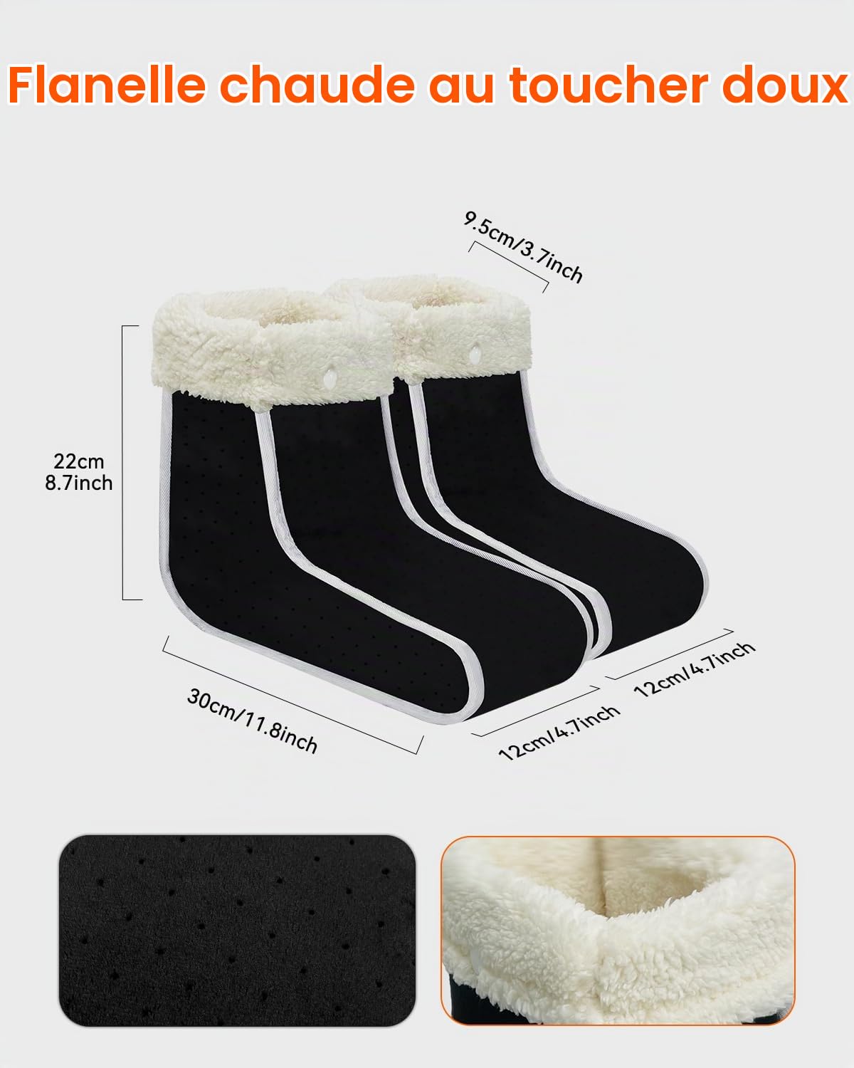 Chauffe-Pieds Électrique Fernida pour Femmes et Hommes, Chaussures Chauffantes avec 6 Niveaux de Chaleur et 4 Niveaux de Minuterie, Chauffage Rapide
