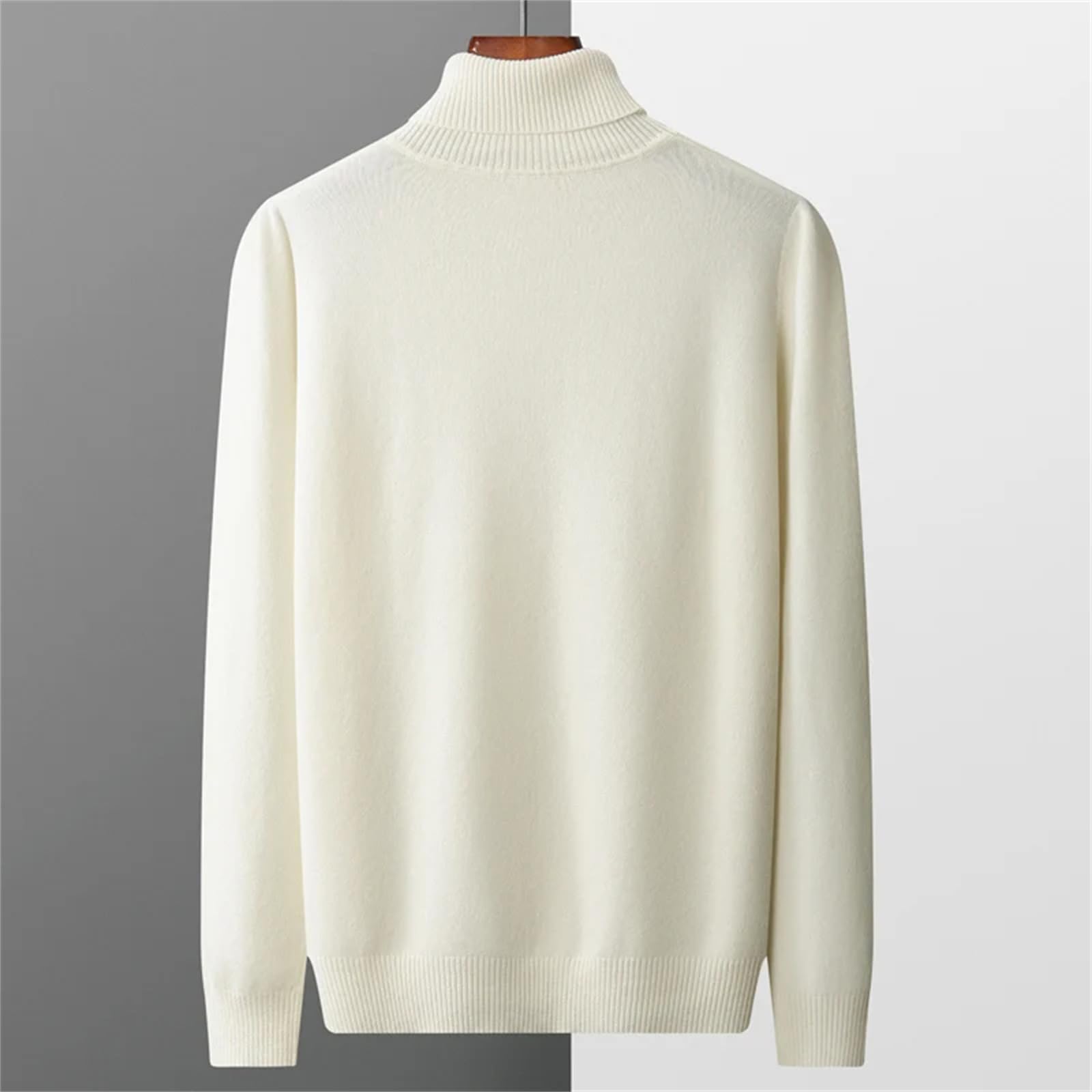 Mkjuuior Winter Merino Wolle Pullover Herren Rollkragen Kaschmir Pullover Verdickt Warm Lose Top