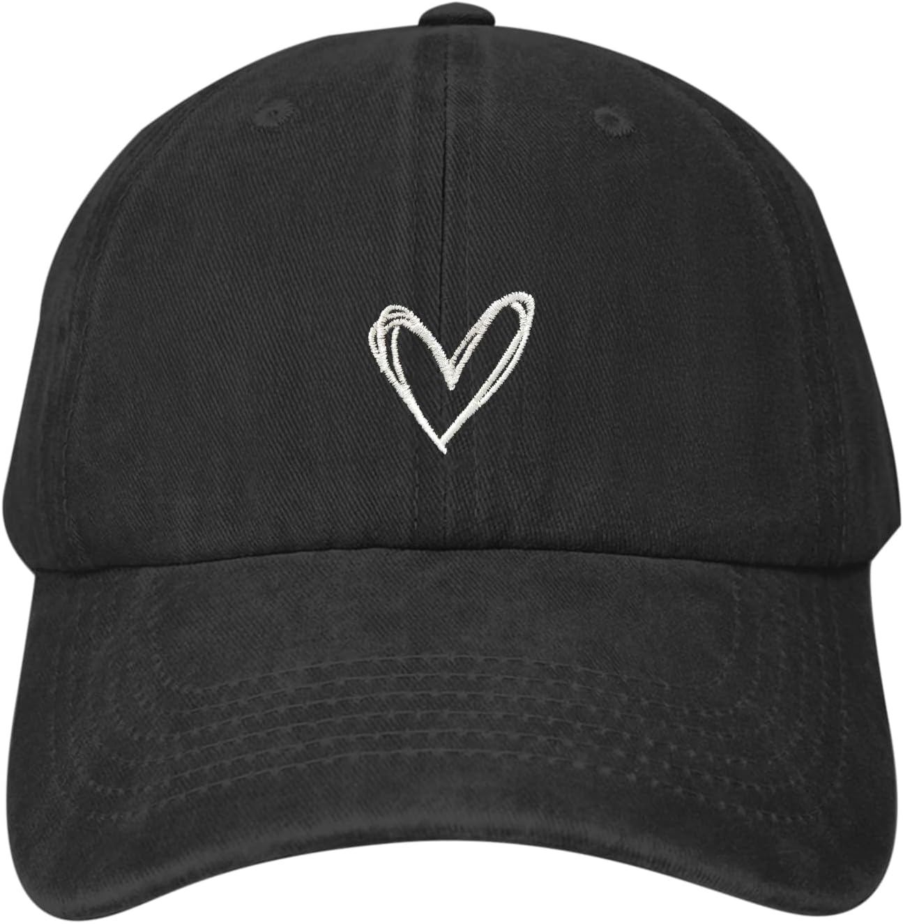 Vintage Heart Embroidered Baseball Cap Distressed Adjustable Hat for Women Low Profile Dad Hats Unisex Cotton Cap - Image 4