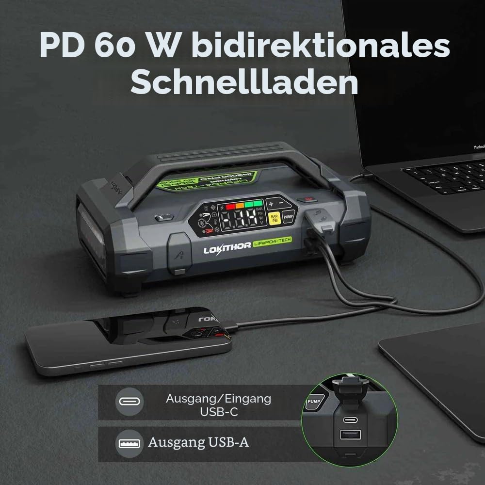Lokithor JA302 PRO Starthilfegerät 12V 2500A