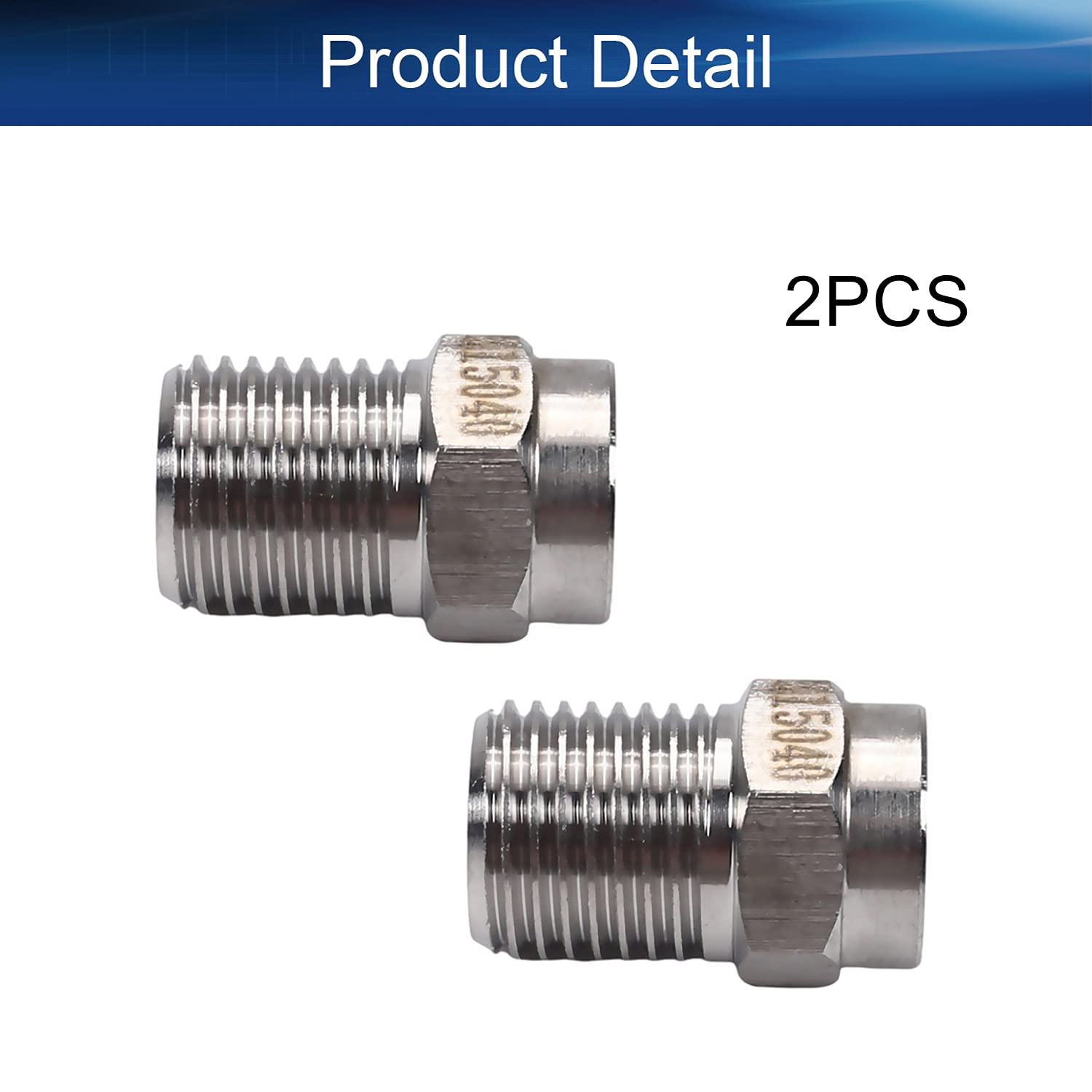 Embouts Nettoyeur Haute Pression 15° - Acier Inoxydable, 1/4" NPT - Orifice 1.382 Mm, 4000 PSI - Pour Nettoyage Précis