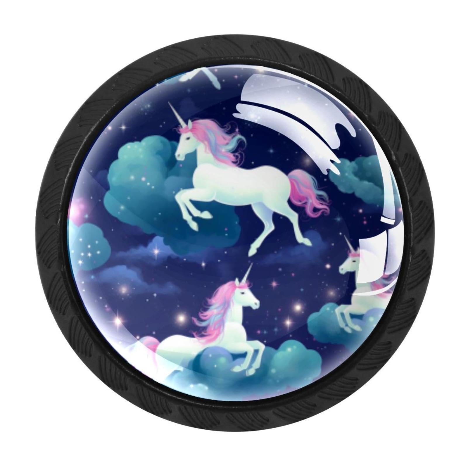 Chenzzzz Multicolored 16 Starry Unicorn Cabinet Knobs 4 Pieces Drawer Kitchen Cabinets Dresser Cupboard Wardrobe Unique Pulls Handles