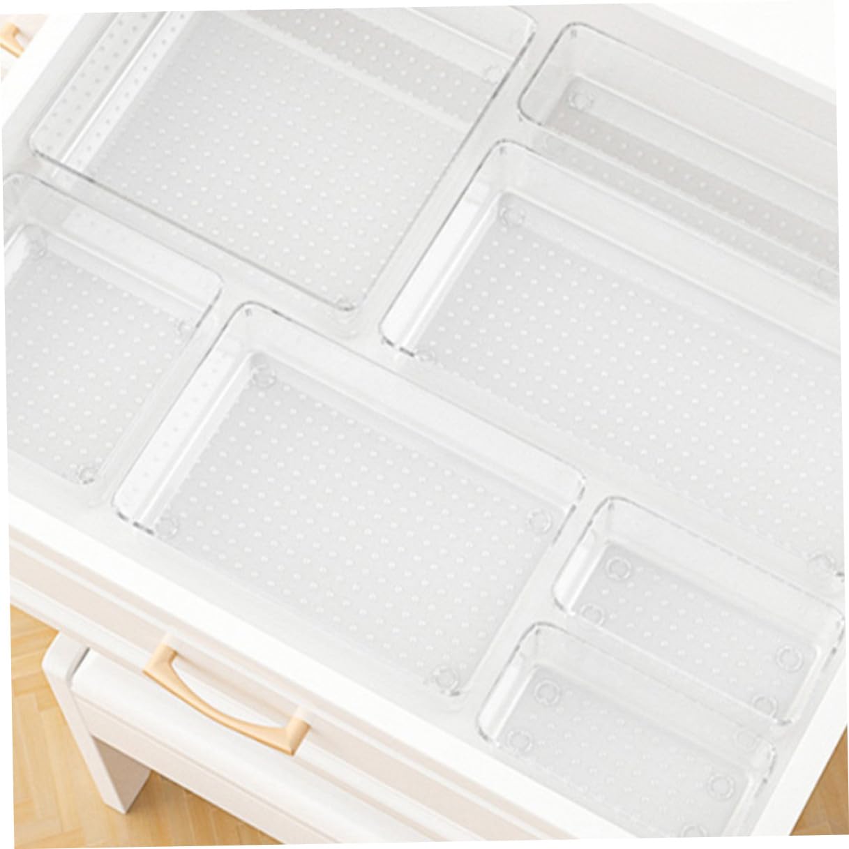 15 Pezzi Organizer Trasparente per Cassetti in Pet Multiuso 4 Specifiche, Facile da Pulire, per Cucina e Ufficio, per Posate e Cosmetici