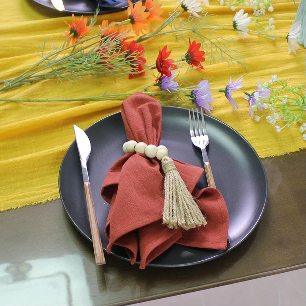 Confezione da 12 tovaglioli di tovaglia Fatti a Mano in Tessuto di Cotone 30x45 cm Strofinacci da Cucina per Cena Matrimonio Festa di Natale Decorazione