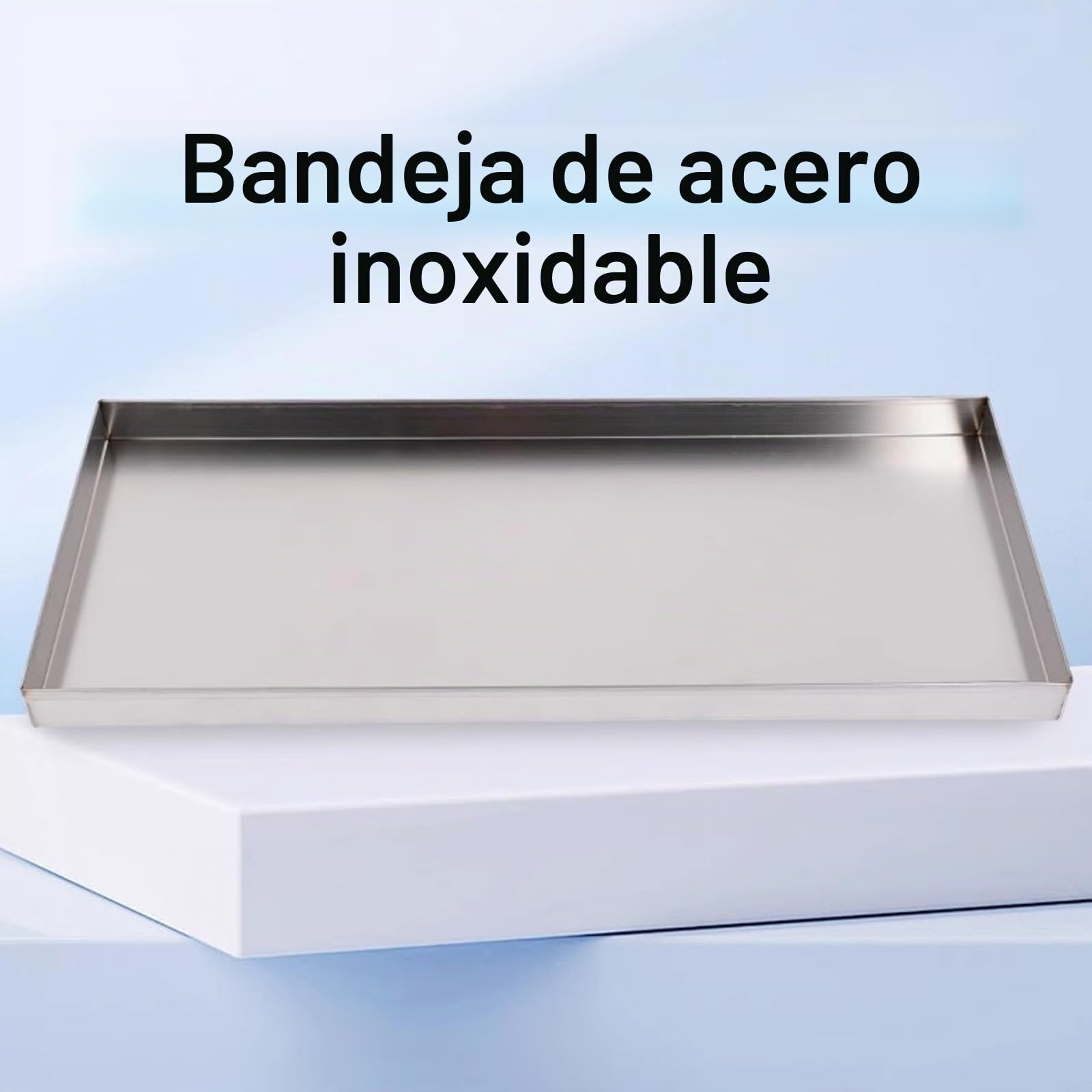 Bandeja de Acero Inoxidable, Bandeja Rectangular para Lavavajillas, Dispensadora de Agua para Protección de Pisos, Sin Orificios(50x50x5cm(19.7x19.7x2.0in))