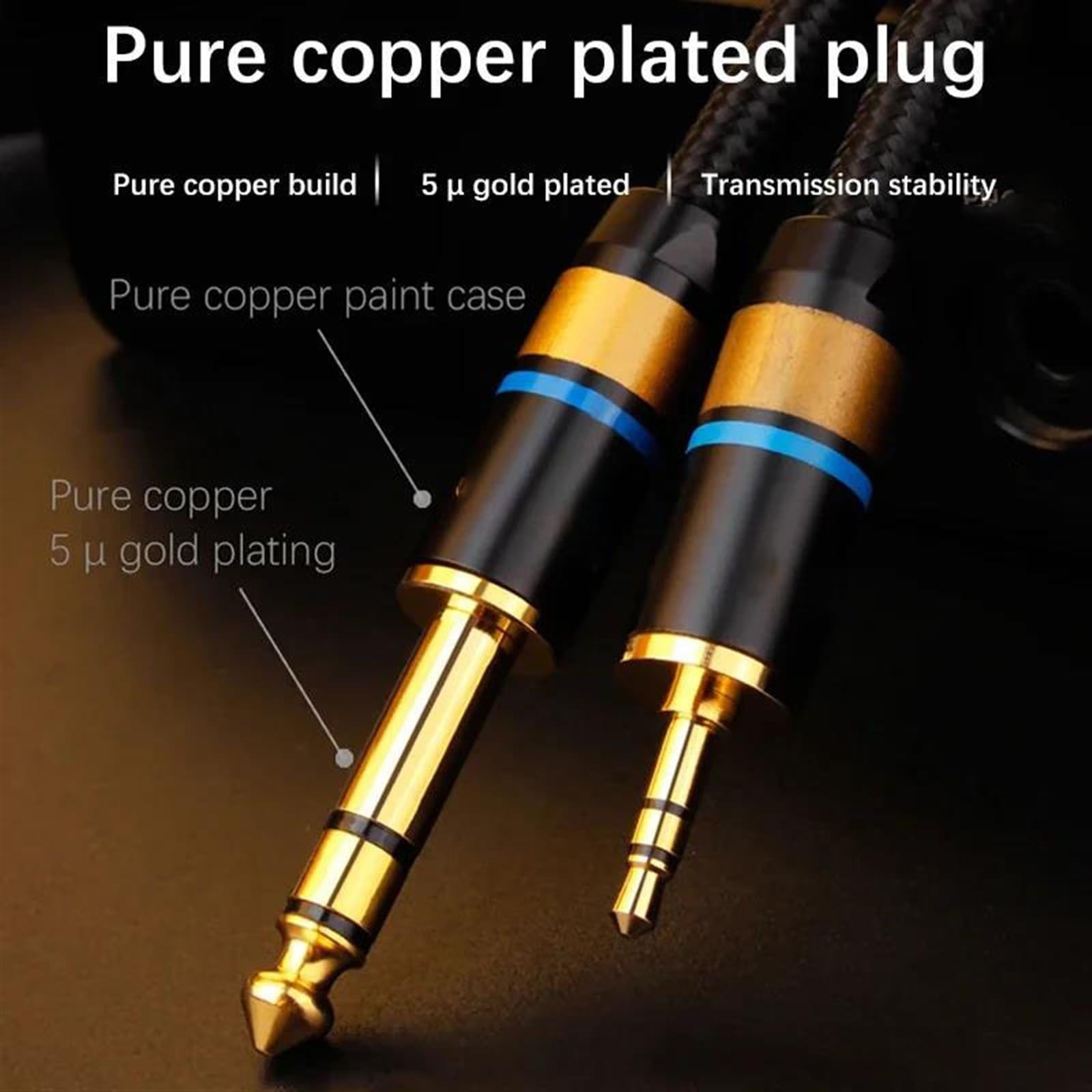 kabel audio instrumentu muzycznego Kabel 3,5 mm do 6,5 mm Kabel Jack 3,5 do 6,35 męski do męskiego Kabel AUX do gitary Mikser Wzmacniacz Odtwarzacz CD Głośnik(2m)