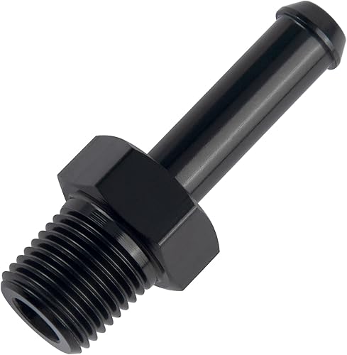 Vista 21 de EVIL ENERGY 3/8" NPT macho a 1/2" adaptador de montaje de púas 45 grados aluminio negro