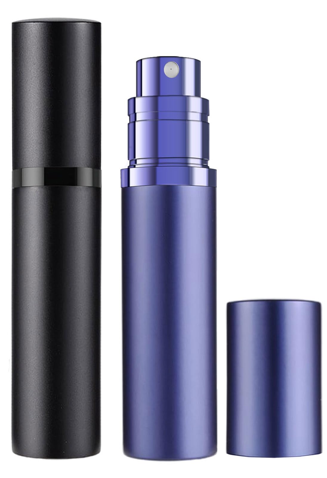 D-LOTUS Travel Mini Perfume Atomizer Bottle Refillable, Cologne Sprayer Atomizer Dispenser, Portable Scent Pump Case Empty Sprayer Bottles 5ml (Black & Purple)