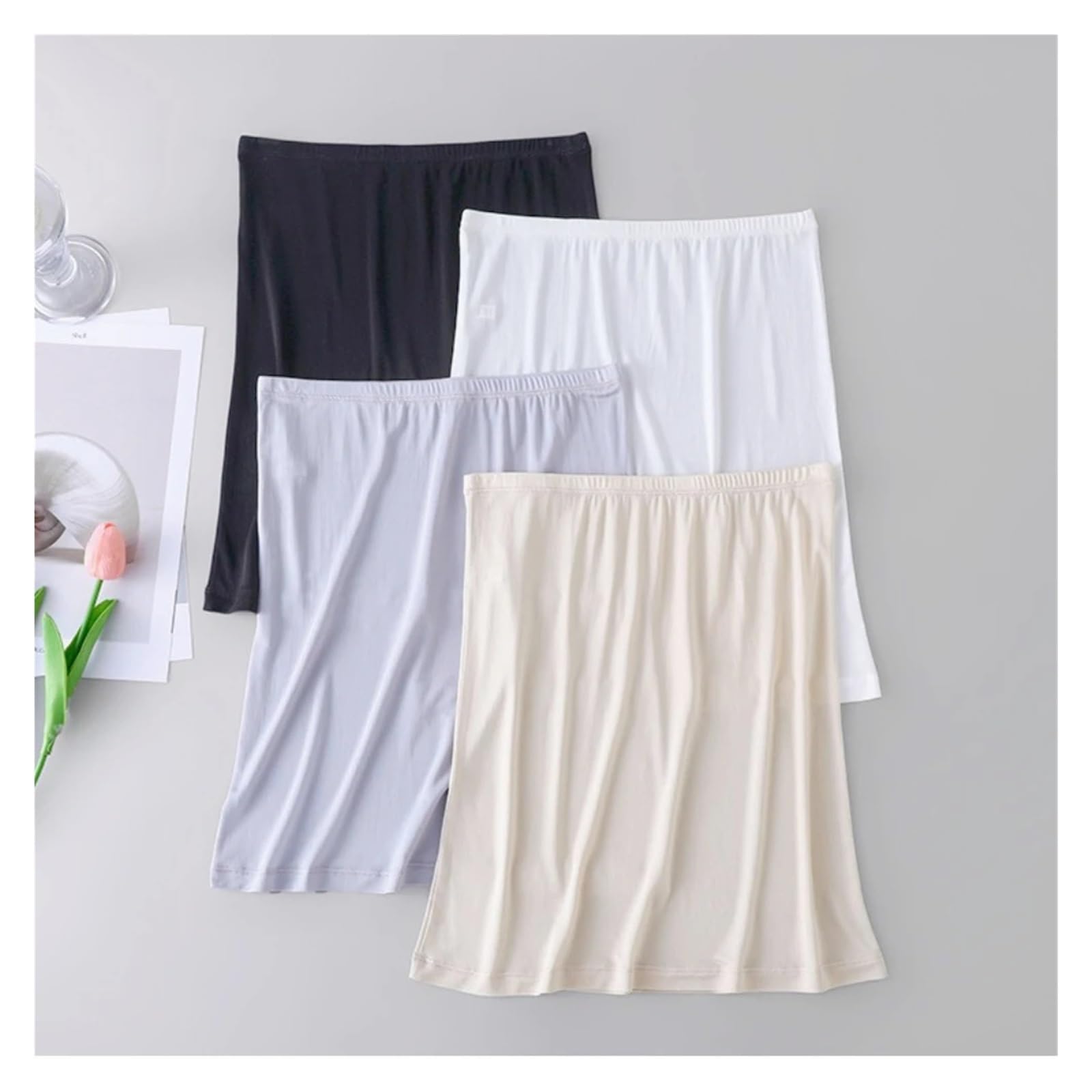 Demi jupon Soie femme Slip sous-jupe robe jupon sous jupe combinaison été chemise de nuit Lingerie pour dames