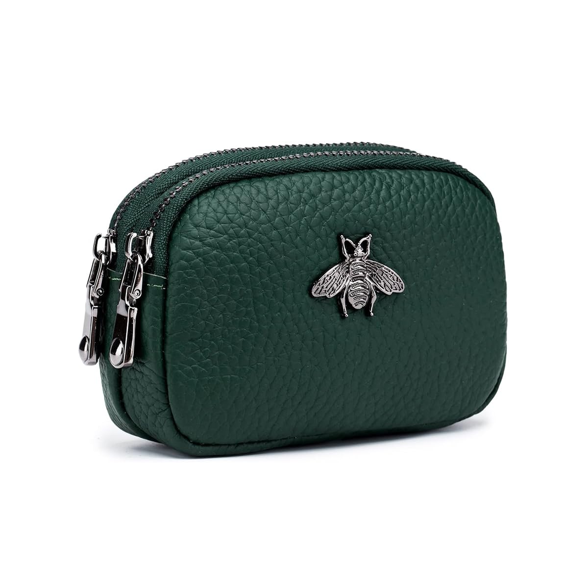 PALAY® Women Coin Bag Utility Double Layer PU Small Bag Zipper Pouch Coin Bag Card Bag Purse Bag Cash Bag Birthday Gift Christmas Gift for Women, 11.5x4x7.5cm