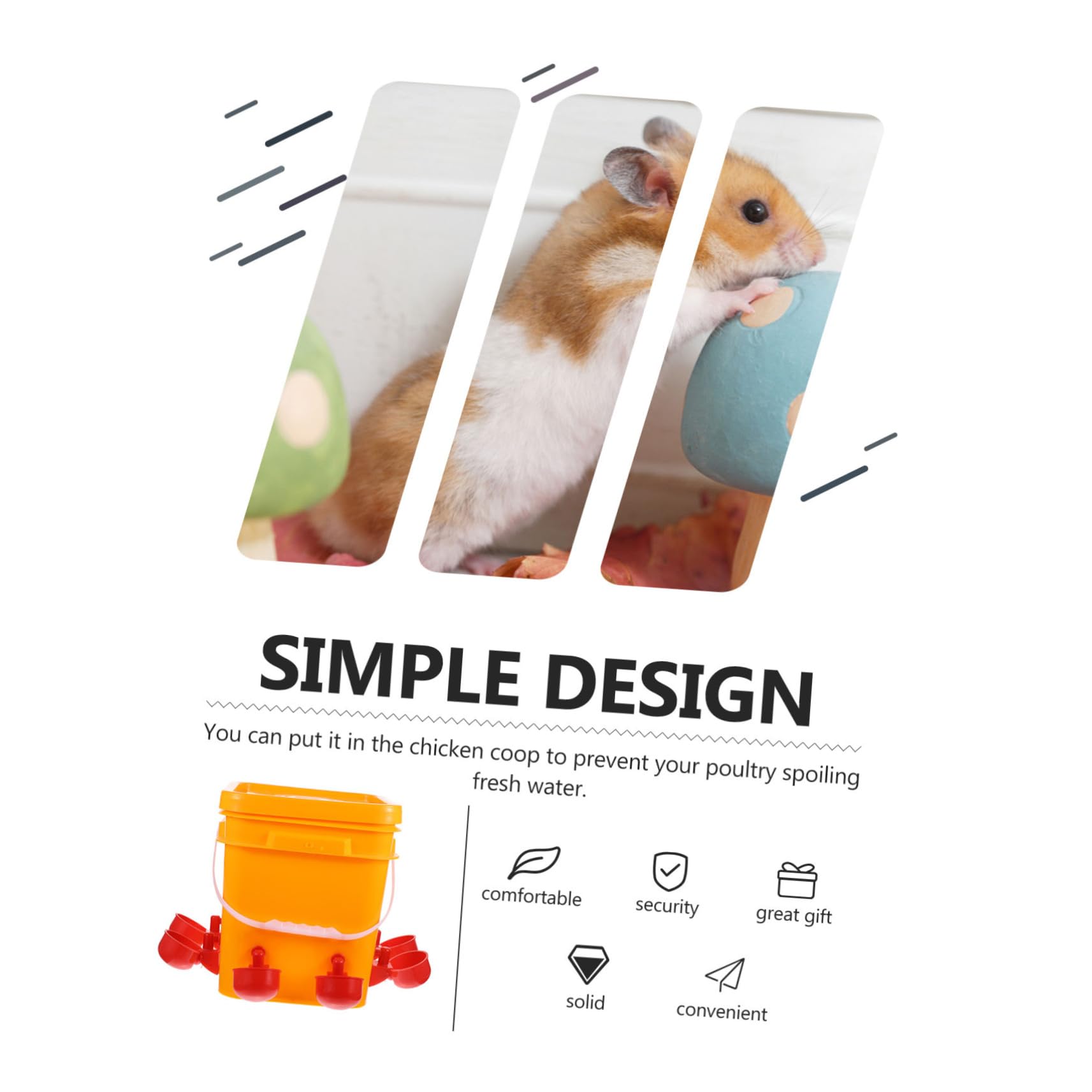 Bebedero Automático para Pollos 1 Juego de Plástico Naranja | Vasos para Beber, Fácil de Llenar, para Gallinas y Codornices en Uso Doméstico