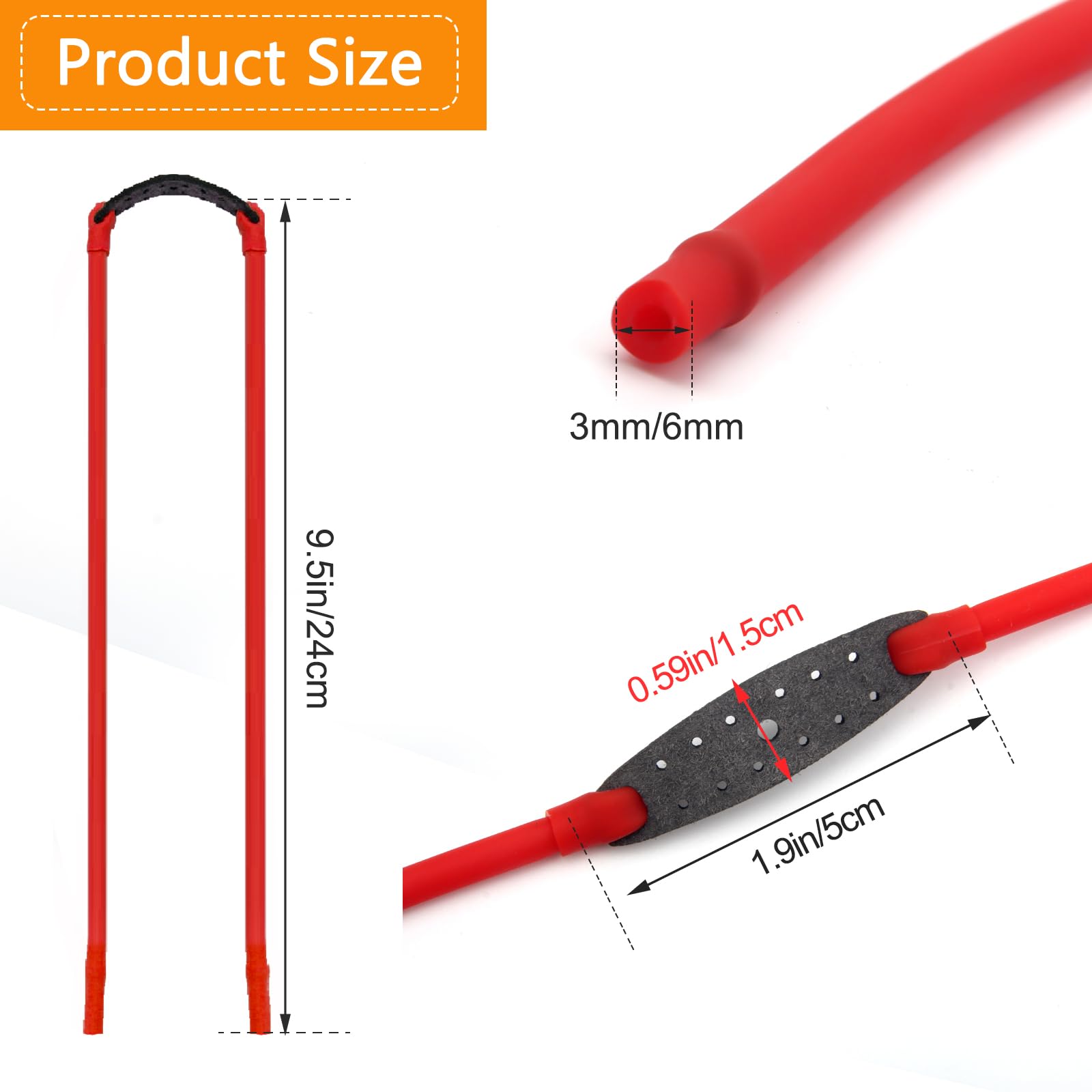 Windspeed Slingshot Replacement Band 12 Pack, Rubber Bands Heavy Pull Slingshot Bands Tubular Elastic Rubber Band for Hunting/Outdoor Shooting