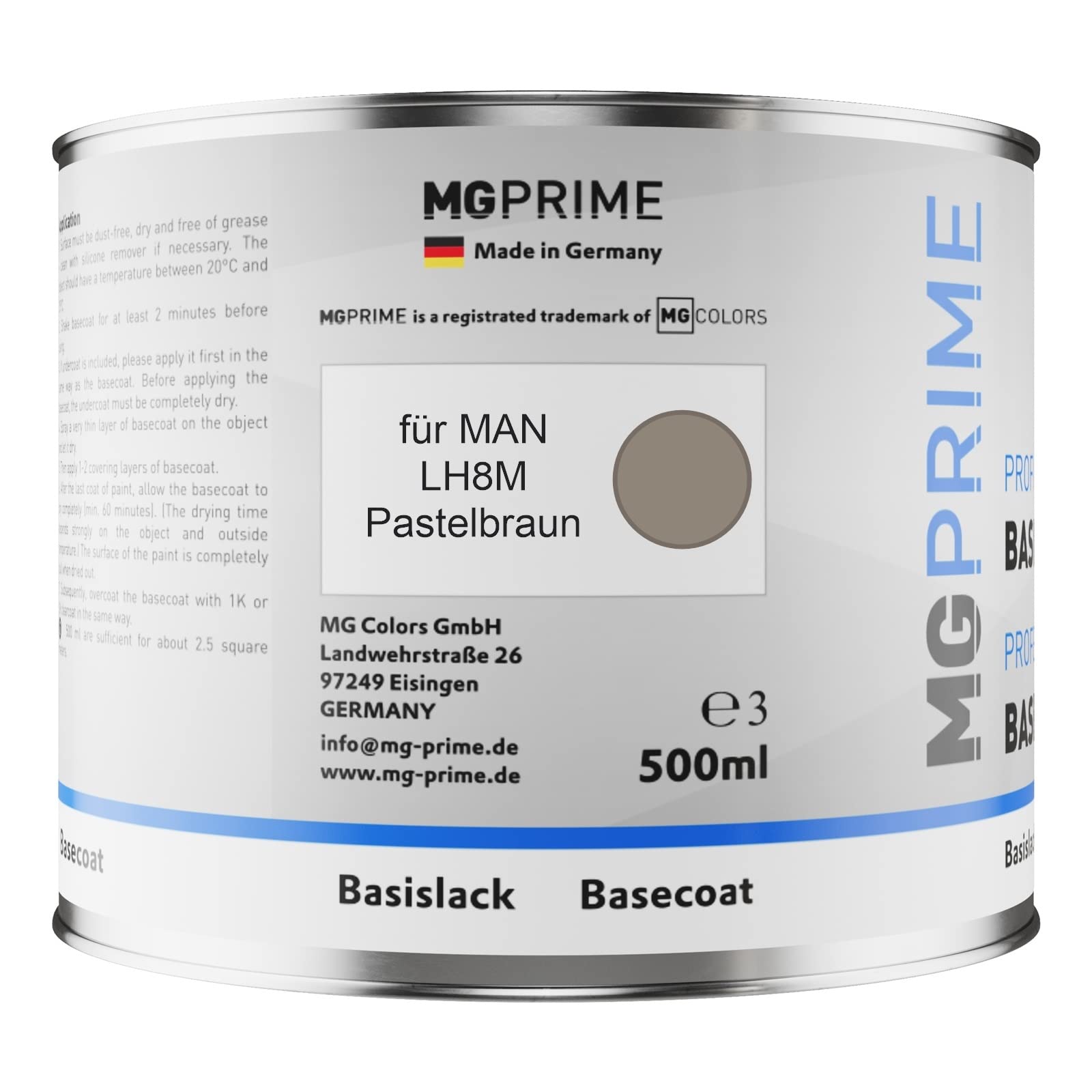 MG PRIME Kit pots de Peinture voiture pour MAN LH8M Pastelbraun 1,25L