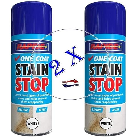 YSAMAX 2x 400 ml Stain Stop One Coat Spray Blocker White Aerosol Damp Mould Prevention Paint Cover