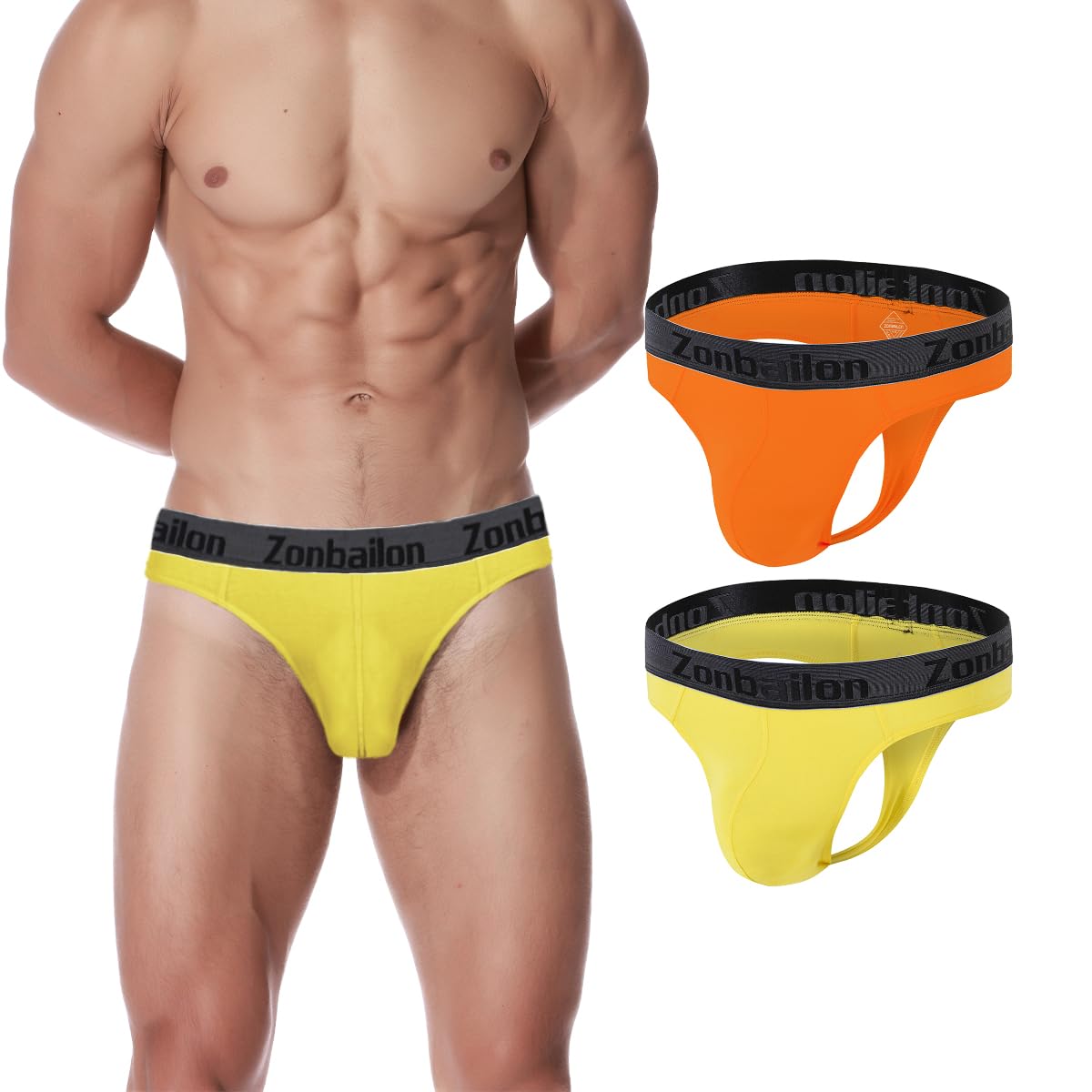 MUEBAIRESMens Pouch Bulge Thong Bamboo Viscose Sexy Wide Waistband G String Soft Underwear