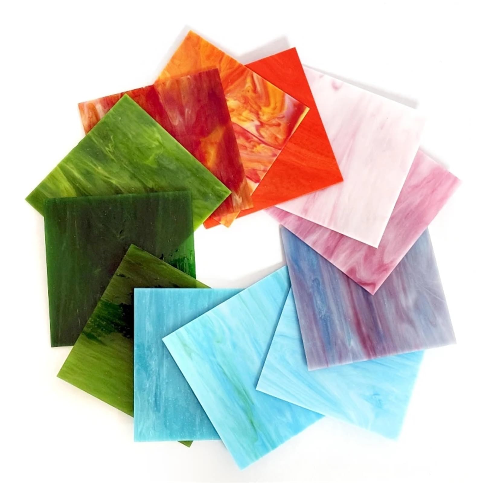 Mosaikfliesen 10X10Cm Quadratische Glasmosaikfliesen Transparent Gebeizt Mosaikstück Diy Mosaikherstellung Steine ​​Für Handwerk Hobby Kunst Wanddekoration