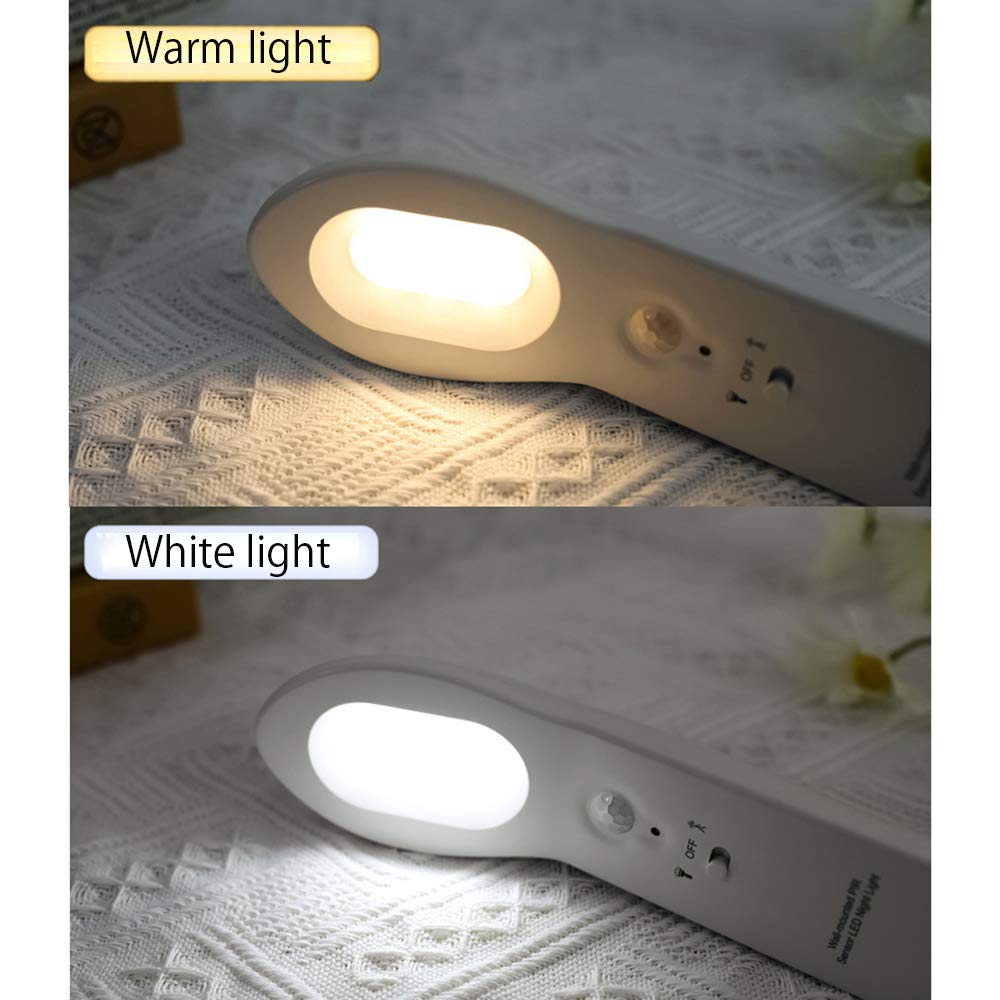 La luz del Sensor, la luz LED portátil Noche 6, una función de Litio de 1000 mAh de la batería, Carga por USB, 2 Modos de iluminación, Ahorro de energía (Paquete de 2),Rosado