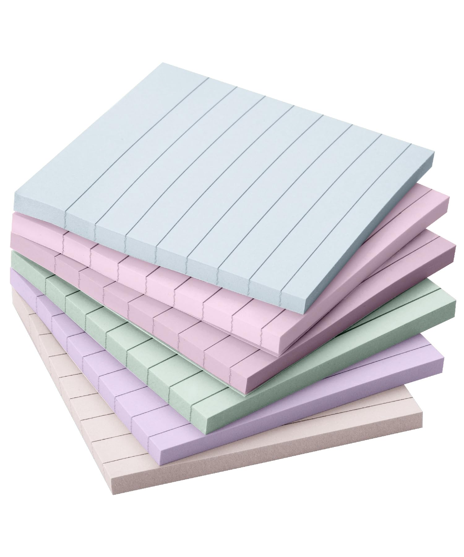 Mr. Pen- Lined Sticky Notes 3x3, 6 Pads, 45 Sheet/Pads, Pastel Colors, Sticky Notes with Lines, Sticky Note Pads