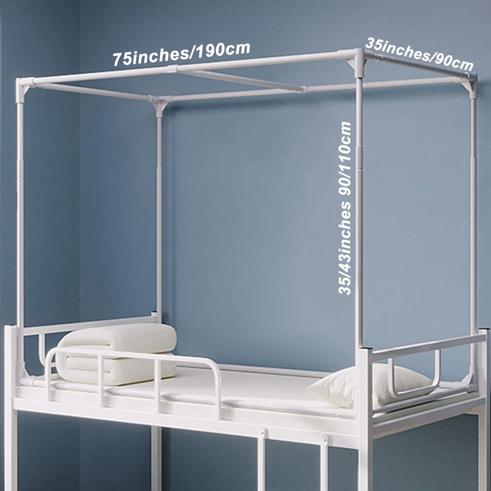 Leodun Tente moustiquaire à Toit Large, Tente intérieure Portable, Anti-poussière, Anti-moustiques et bloquant la lumière, Cadre de Rideaux pour lit Simple ou Double,Marine,75" L x 35" W x 35" H